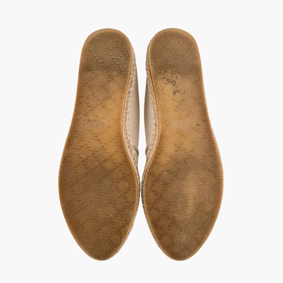 Gucci GG Espadrille Flats EU 38.5 US 8.5 White Gray Monogram Canvas Slip On Shoe - Picture 12 of 13